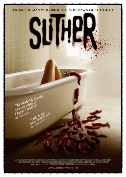  슬리더(Slither), B급 크리쳐 공포 코미디 영화 후기