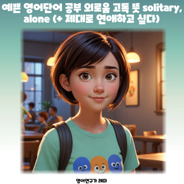 예쁜 영어단어 공부 외로움 고독 뜻 solitary, alone (+ 제대로 연애하고 싶다) 예쁜 영어단어 공부 외로움 고독 뜻 solitary, alone (+ 제대로 연애하고 싶다)