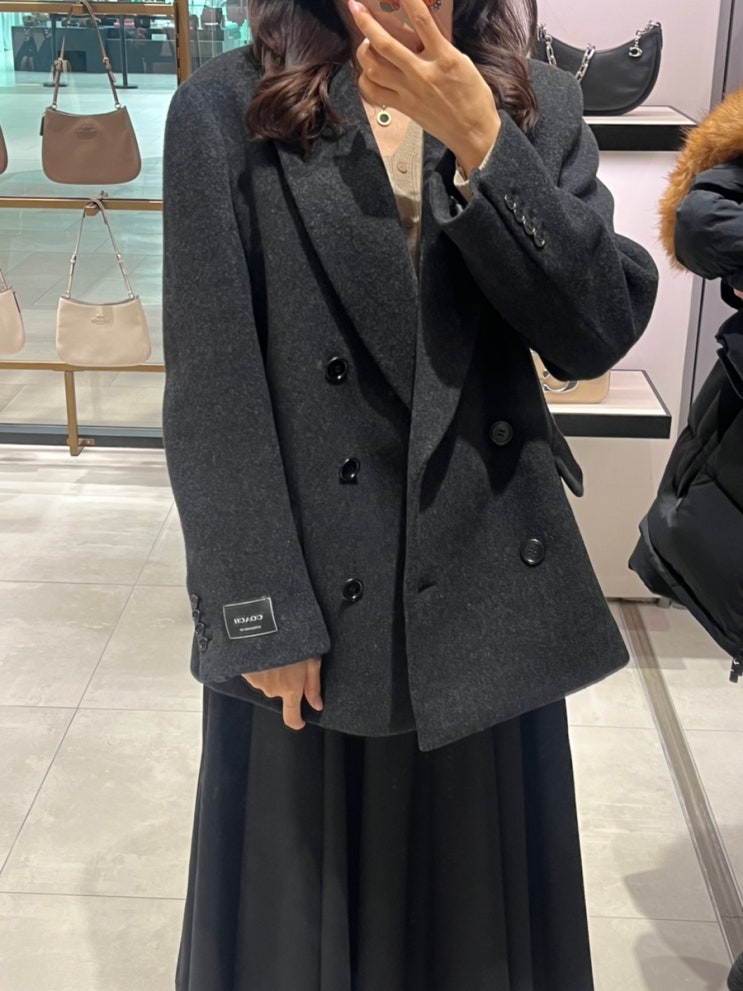  수원 스타필드 코치 세일 코치 마뗑킴 콜라보 COACH 쇼트 울코트 구매 후기