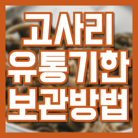  고사리 유통기한 이렇게 보관해야!?