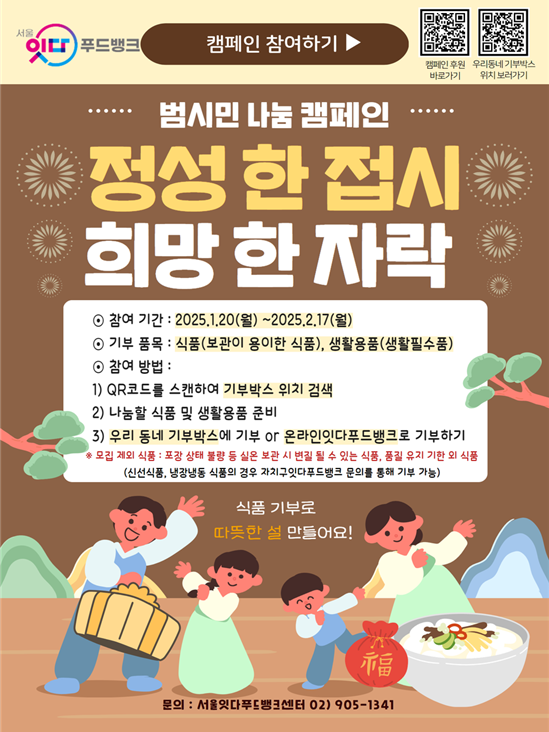  서울시·서울잇다푸드뱅크, '설맞이 범시민 나눔 캠페인' 추진 [한국철도일보]