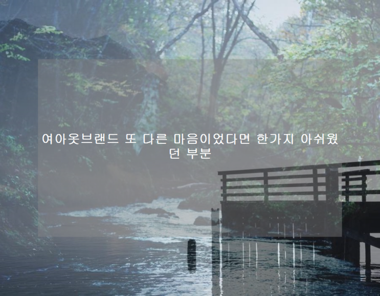  여아옷브랜드 또 다른 마음이었다면 한가지 아쉬웠던 부분