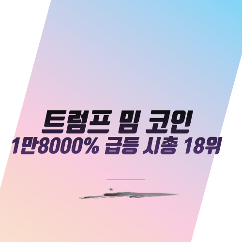  트럼프 밈 코인, 1만8000% 급등