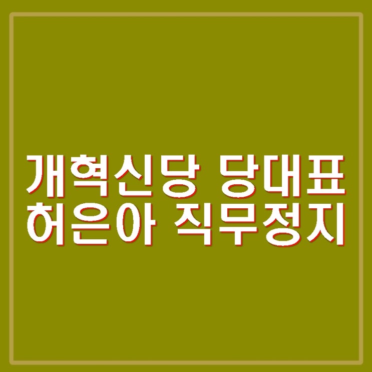 천하람 등 이준석 계 주도 <b>개혁신당 허은아</b> 대표 <b>직무정지</b>.
