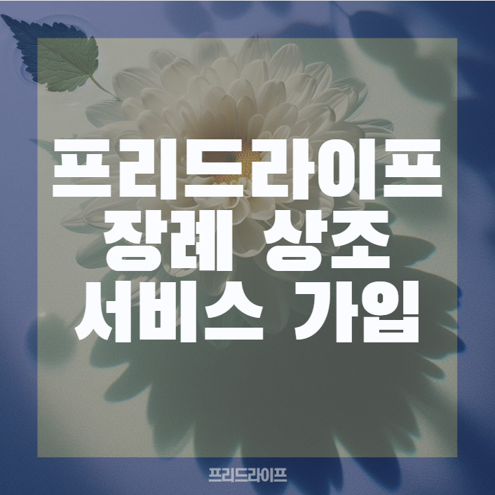  프리드 장례 상조 서비스 가입과 상품 및 혜택
