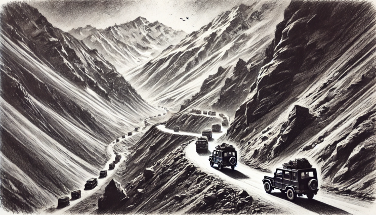  조지라 고개앞에서 고개가 숙여진다.(zojila pass)_ChatGPT연습