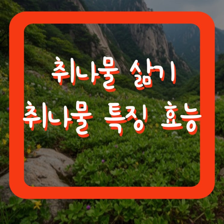 취나물 삶기 취나물 특징 효능 칼로리 총정리