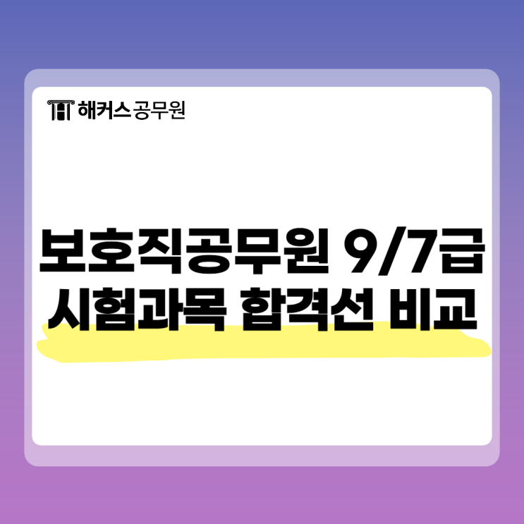 7급 9급 보호직공무원 시험과목 경쟁률 합격선 전격 비교 7급 9급 보호직공무원 시험과목 경쟁률 합격선 전격 비교