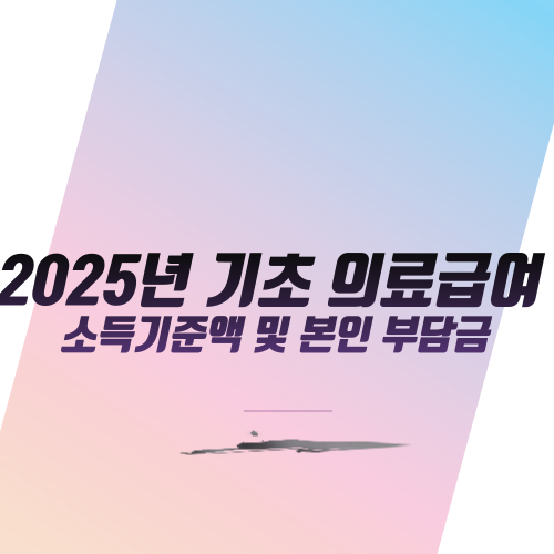  2025년 기초의료급여 소득기준액 및 본인 부담금