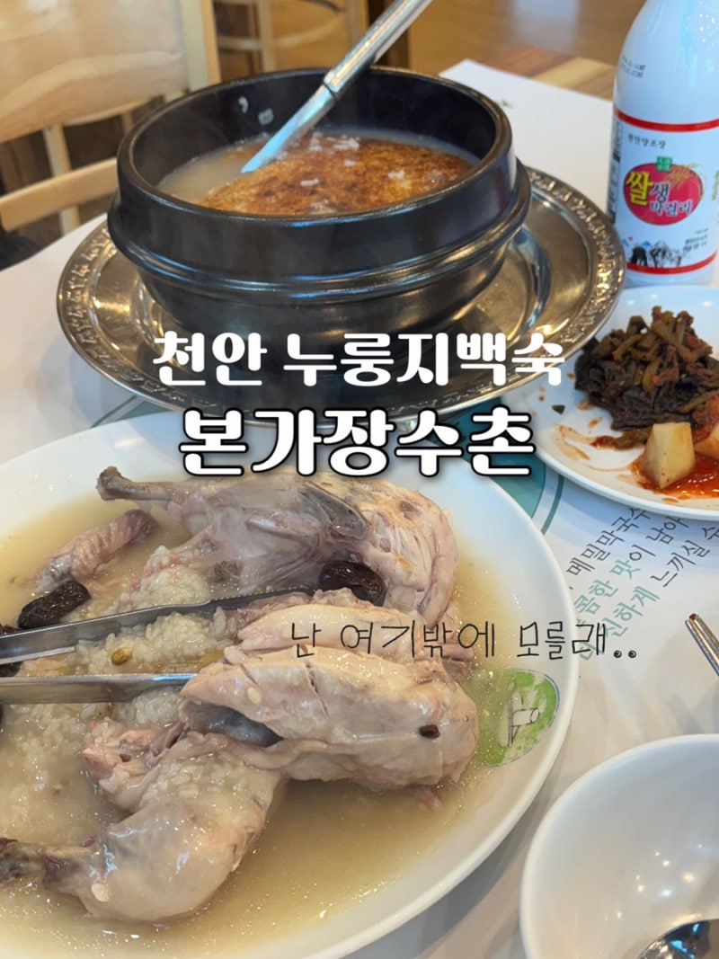 또 가고싶어서 기록해보는 천안 누룽지백숙 맛집 본가장수촌 천안목천점 방문후기