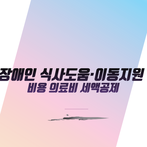  장애인 식사도움·이동지원 비용 의료비 세액공제