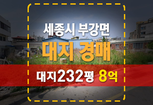  세종시 부강면 대지 232평 8억 토지 땅 경매
