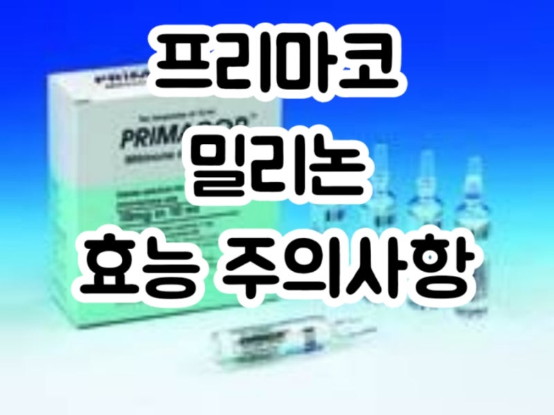 프리마코 주 밀리논 Milrinone 대해 알아보자!(효능 용법 부작용 주의사항 임부 수유부) : 네이버 블로그