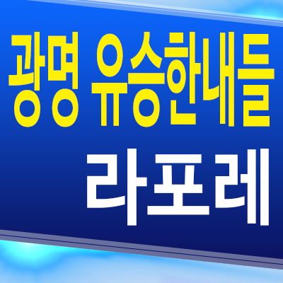  광명 유승한내들 아파트 구름산지구 소하동 미분양 잔여세대 분양가모델하우스