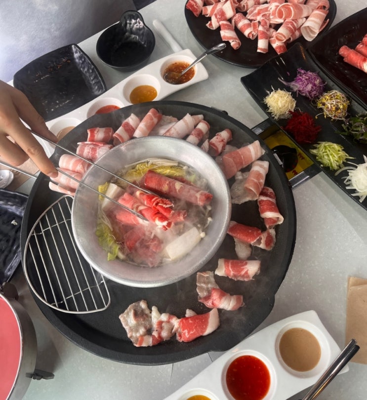  관평동 샤브샤브 삼겹살 다 무한리필 샤브쌈주머니 후기 (점심 맛집)