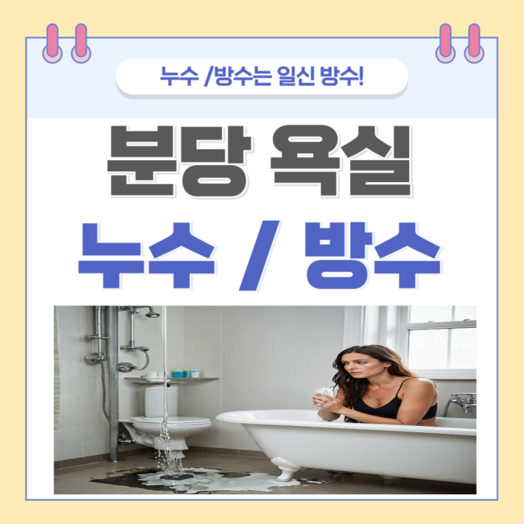 분당 욕실 누수 수내동 화장실 바닥 타일 메지 부분 방수공사 업체 추천