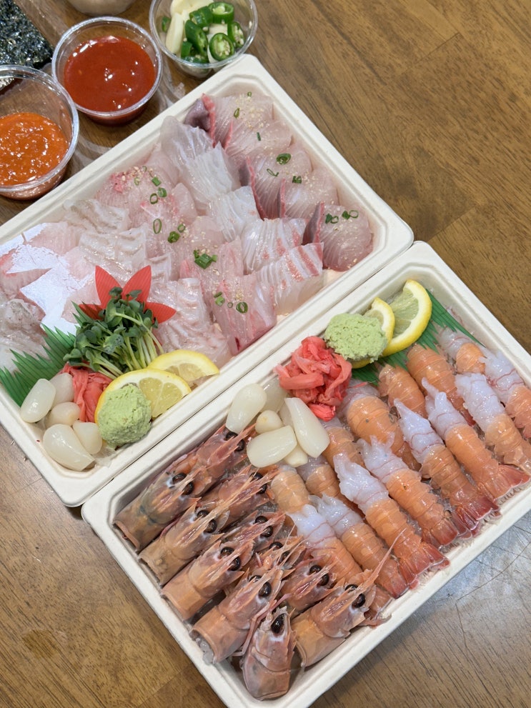  제주 김녕 돔베사시미 맛집 김녕오라이 포장 후기