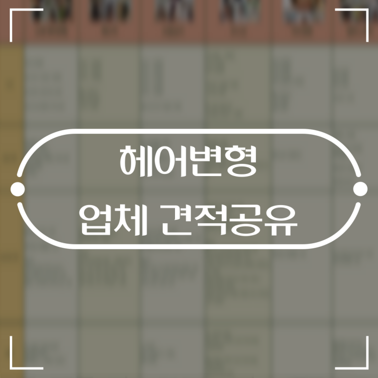  헤어변형 리스트 가성비 업체 견적 혜택 비교했어요
