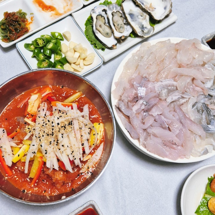  서산 삼길포횟집 가득 담아주는 막회와 세상 시원한 물회 맛집 삼길포막횟집 후기