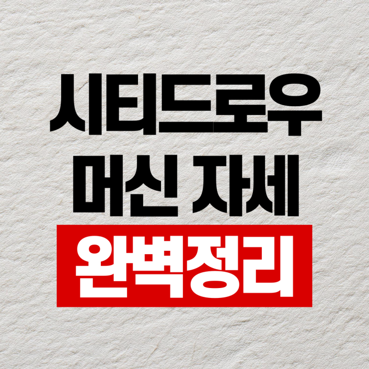  시티드로우 머신 자세 추천드립니다