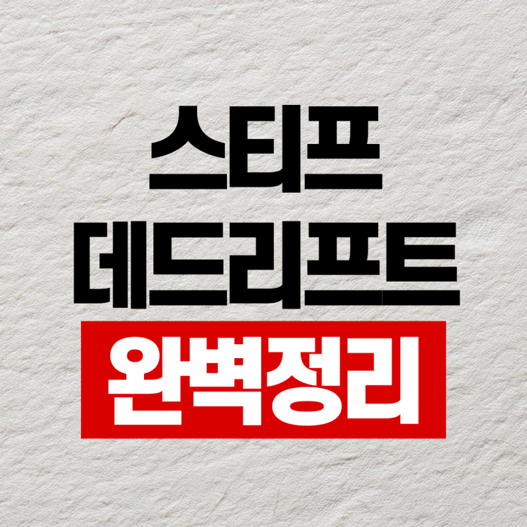  스티프 데드리프트 자세 추천드립니다