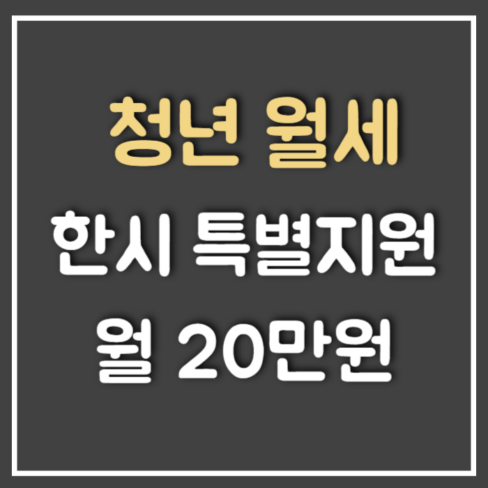  청년월세지원 월 20만원 조건 및 대상 (Ft : 묵시적갱신, 전월세, 기숙사, 대리인 신청 총정리)