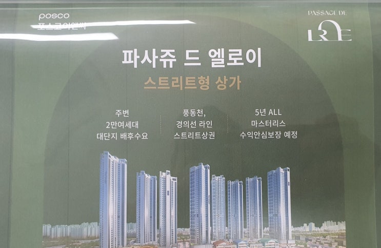  일산 분양 상가 파사쥬 더 엘로이 정보 분석