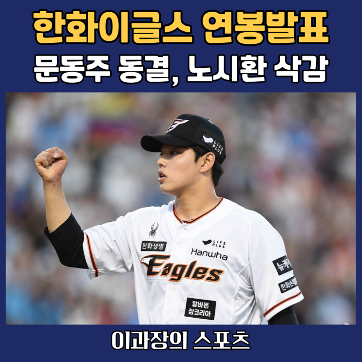 <b>한화</b>이글스 연봉 발표, 1억에서 멈춘 <b>문동주</b>의 연봉과 <b>노시환</b>... 
