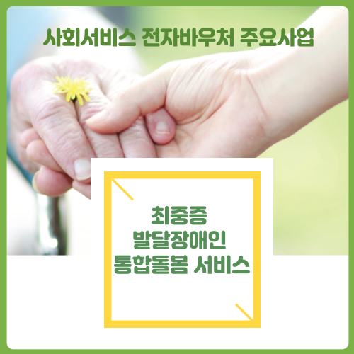 사회서비스 전자바우처 주요사업을 소개합니다 최중증 발달장애인 통합돌봄 서비스