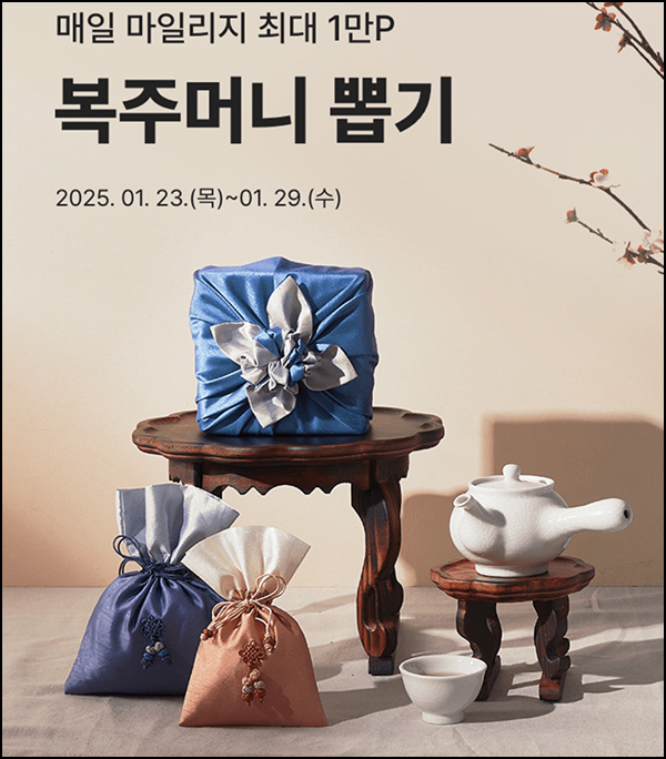 홈플러스 복주머니 뽑기(랜덤 ~1만p)즉당~01.29 홈플러스 복주머니 뽑기(랜덤 ~1만p)즉당~01.29