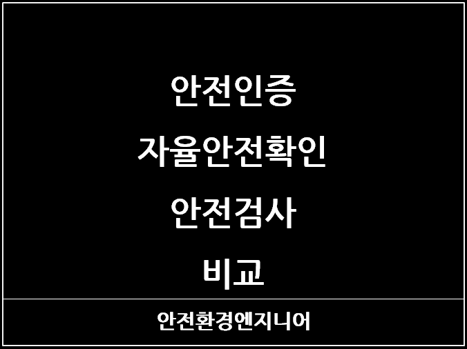  안전인증·자율안전확인·안전검사 비교