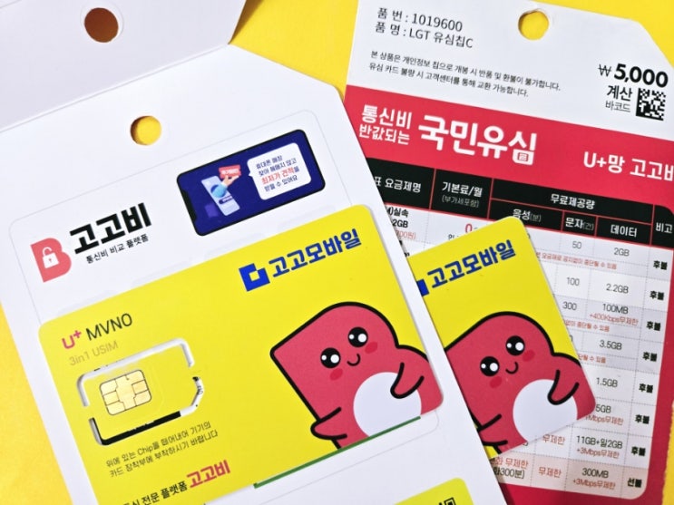  다이소 고고비 유심 선불 비대면개통 방법