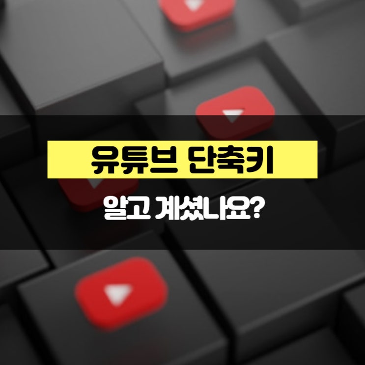유튜브 단축키 알고 계셨나요?