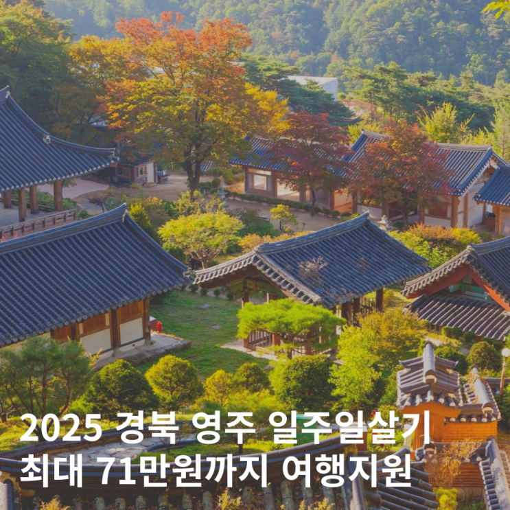 영주 일주일살기 국내 여행지원금 신청 한달살기 지원사업