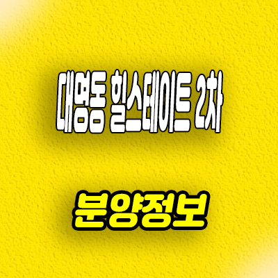  대구 힐스테이트 2차 신축 주상복합 대명동 현대건설 미분양 아파트 잔여세대