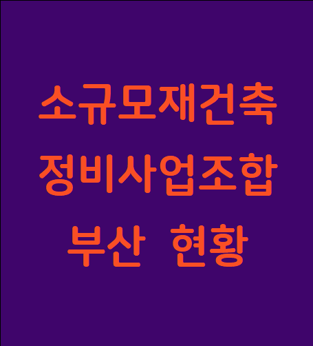  부산 소규모재건축 정비사업조합 현황