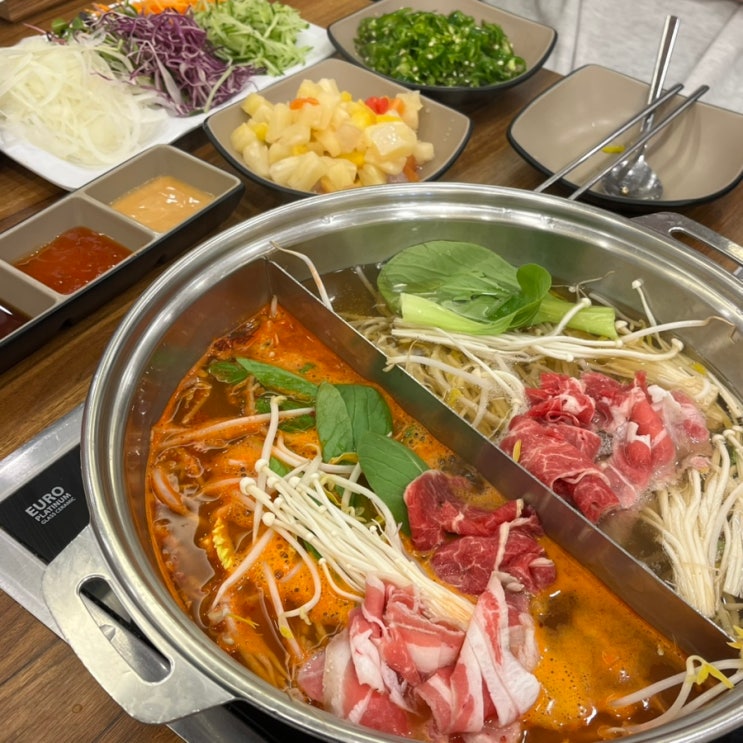  동탄 샤브샤브 맛집 편백회관 동탄점 디너후기 무한리필 소고기 편백찜 월남쌈 칼국수