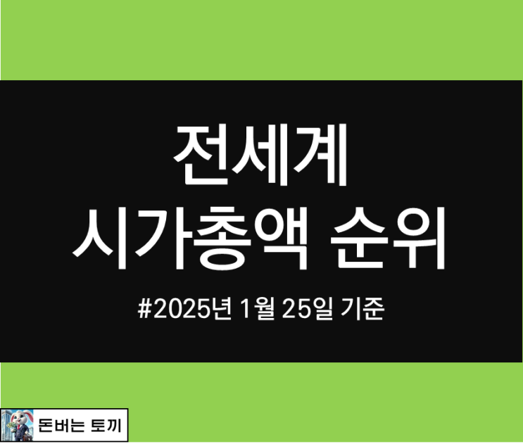  전세계 시총 순위 (2025년 1월 25일 기준)