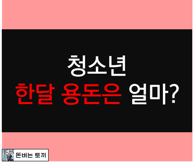  청소년 월 평균 용돈은 얼마?