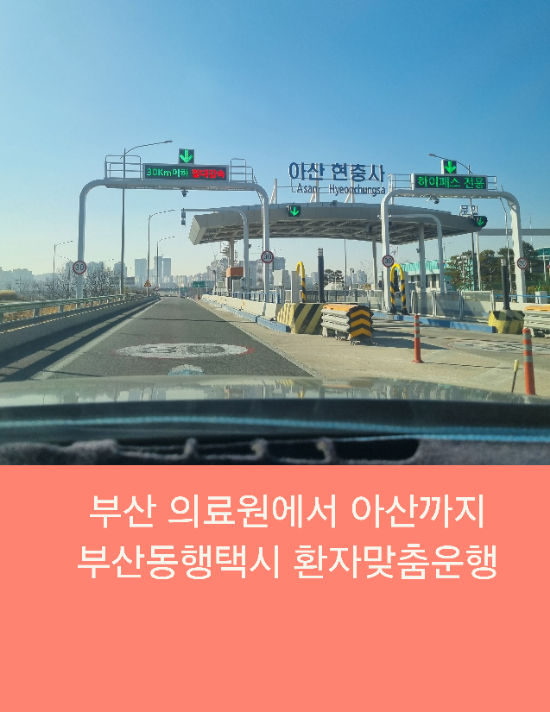  부산의료원에서 아산까지 부산동행콜택시 환자맞춤운행