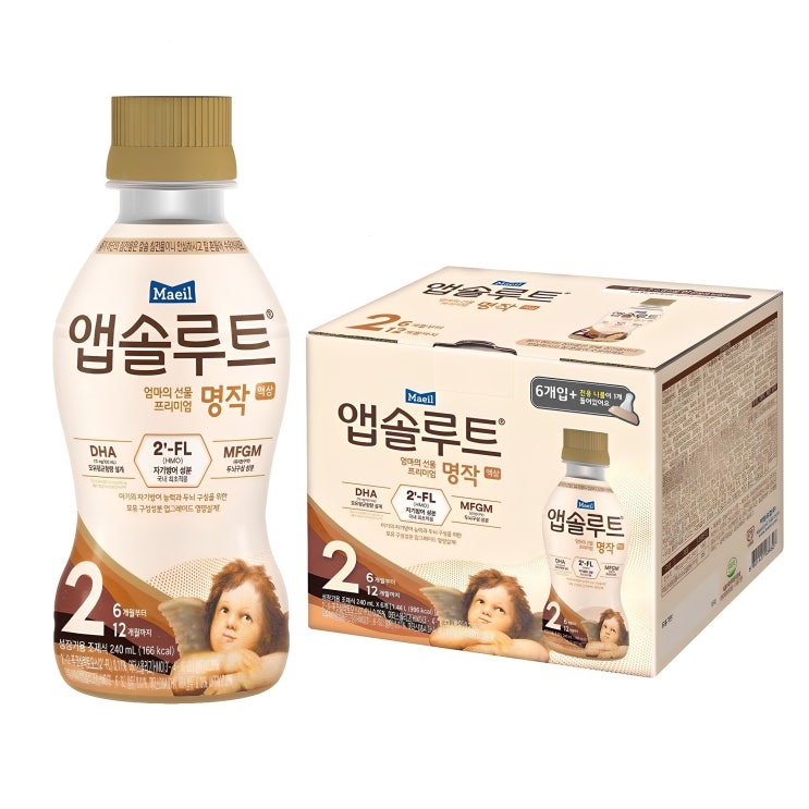  매일유업 앱솔루트 명작 2FL 액상 분유 2단계 6p + 니플1p, 240ml, 6개