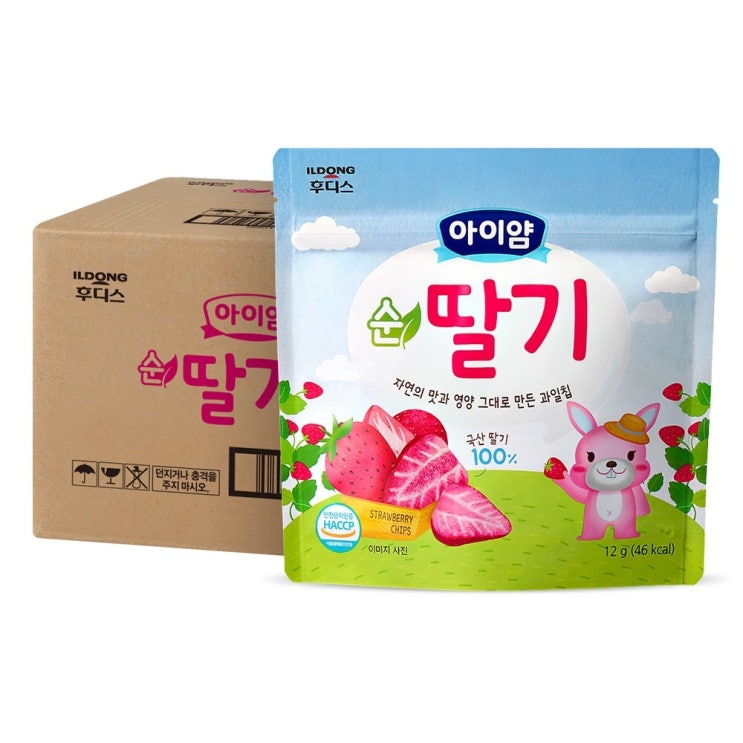 일동후디스 아이얌 동결건조 과일칩 순딸기, 12g, 10개