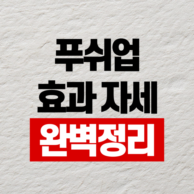  푸쉬업 효과 자세 완벽정리