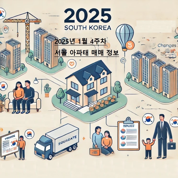  서울 아파트 실거래가로 보는 시세 변화!2025년 1월 4주차(2025.01.19 ~ 25.01.25) 가장 큰 하락/상승 아파트는? (역대 최고가,역대 최저가 매매 아파트포함)