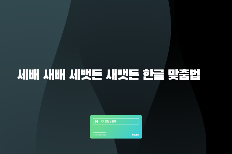 세배 새배 세뱃돈 새뱃돈 한글 맞춤법 정확하게 공부하기 : 네이버 블로그