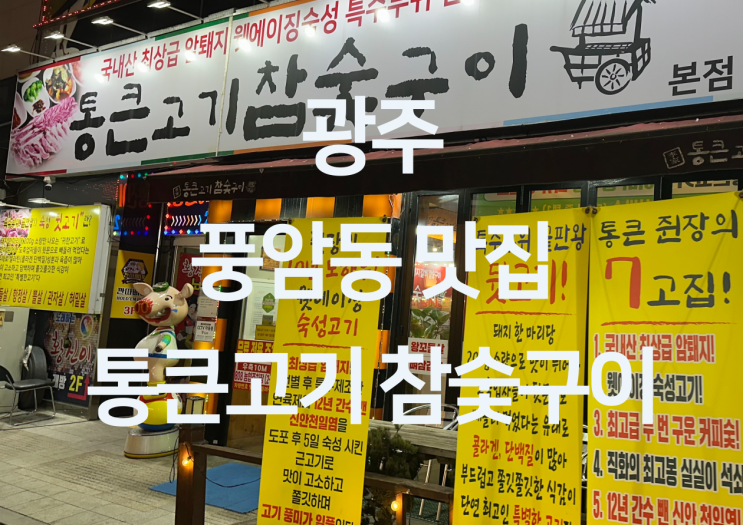  광주 풍암동 맛집 - 풍암동 고기집 왕꼬들살 생갈비 생삼겹살 항정살 뽈살 맛집 "통큰고기 참숯구이"