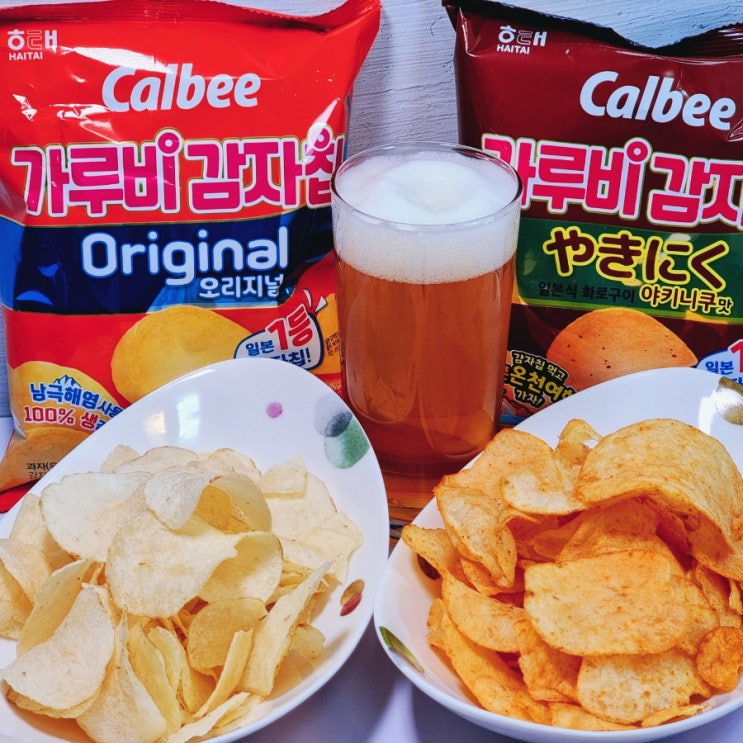  일본 가루비감자칩 야키니쿠맛 혼술 안주 추천