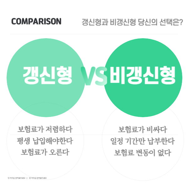  보험료 갱신형과 비갱신형 어떤 선택을 하면 좋을까요?