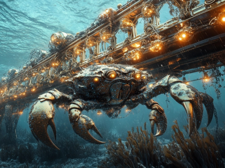  미드저니 빈티지한 세계관 해저 환경 Underwater Steampunk