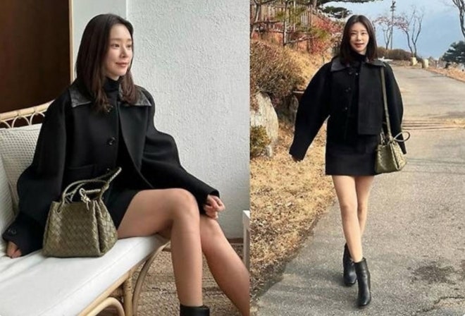 이주빈, 미니스커트로 날씬한 각선미 완성